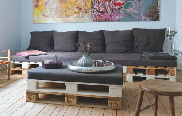 Meubles en palettes meubles de jardin europalettes coussin canapé