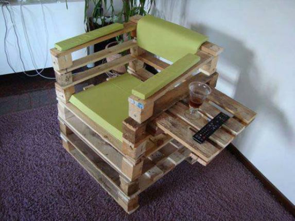 mobilier de jardin europaletten fauteuil vert