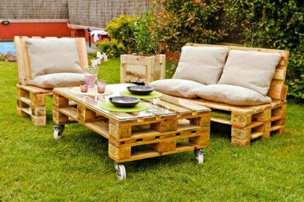Furniture summer pallets garden furniture europallets table roll