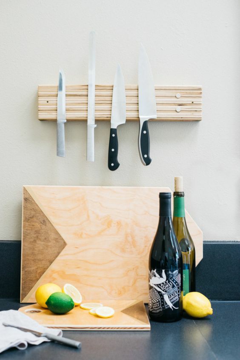 Bande magnétique pour couteau construire soi-même Instructions de cuisine accessoires planche à découper