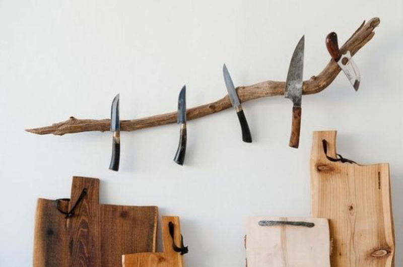 Bande magnétique pour couteau vous construire Instructions accessoires de cuisine bois flotté