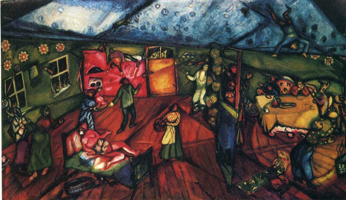 Marc Chagall pracuje s narozením