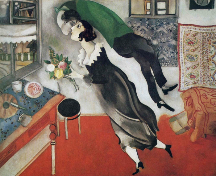 Marc Chagall pracuje na narozeninách