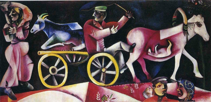 Marc Chagall pracuje s prodejci skotu