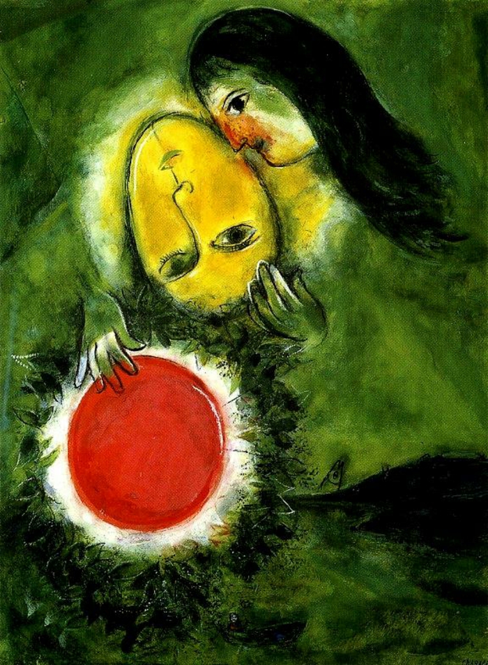Marc Chagall zelená krajina