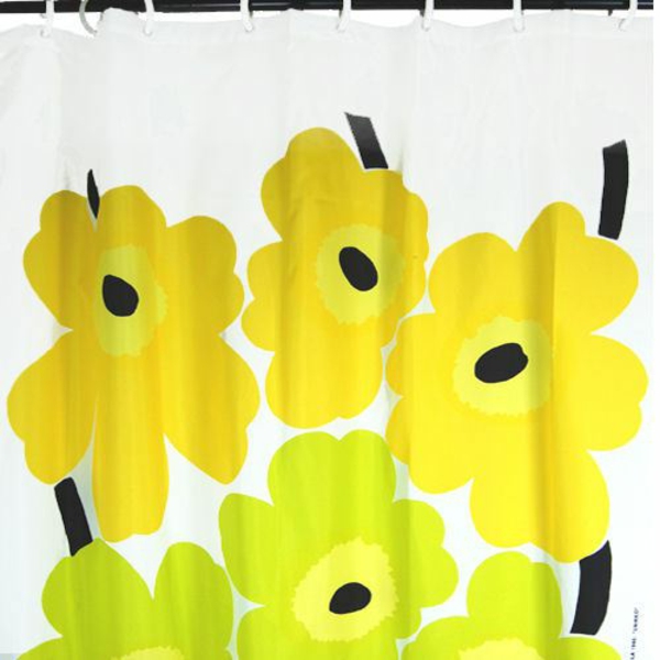 浴帘黄色花卉图案Marimekko