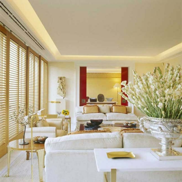 Ideas de decoración mediterránea muebles de estilo rural amarillo gris