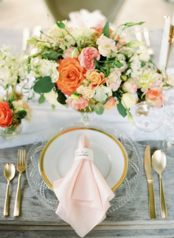 Vestuvių dekoras Peachy staltiesė