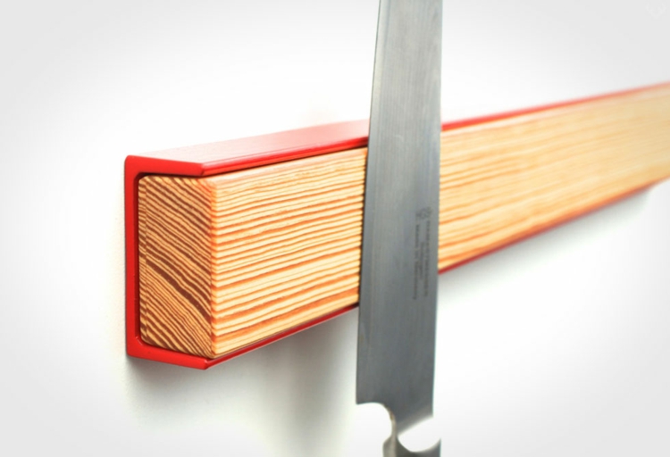 Magnetic strip for kitchen utensils LumberJac red