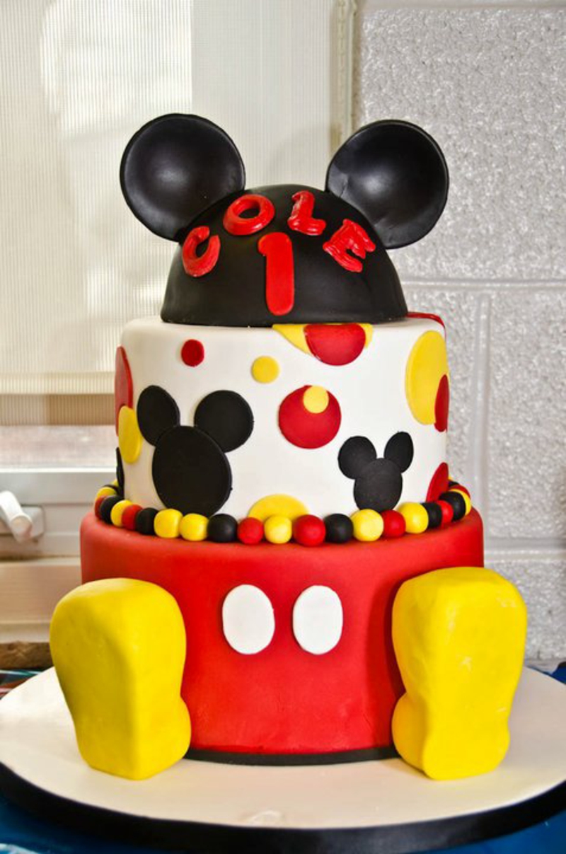 Mickey Mouse Fondant Kids Cake Tortas de cumpleaños Fotos decoración de la torta