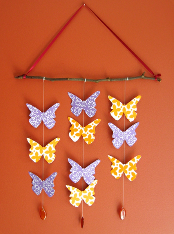 Mobilee make butterflies purple yellow
