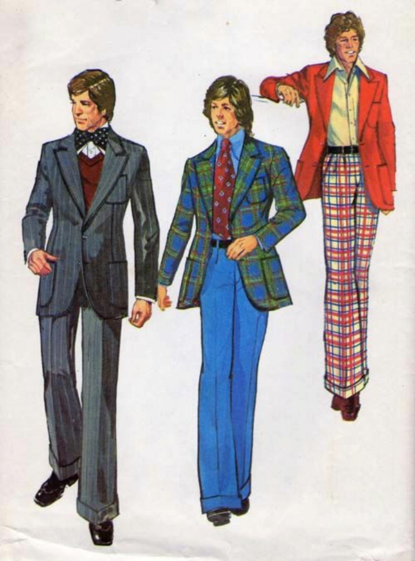 Moda casual de los hombres 70s