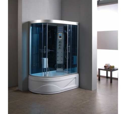 Modern shower cubicles made of glass technology equipment