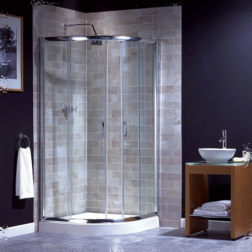 Modern glass shower cubicles