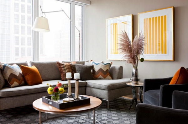 Moderni värit olohuone 2015 pyöreä sohvapöytä