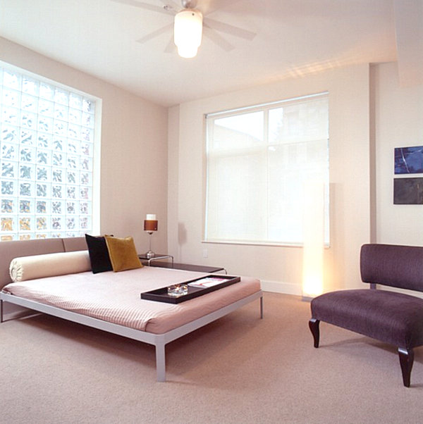 Camere moderne cu bloc de sticlă dormitor elegant minimalist