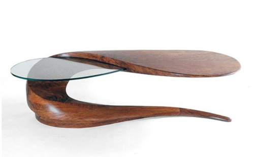 peculiar shape table desgin glass top living room