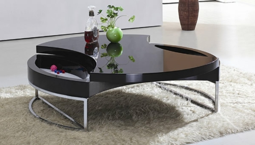Moderni houkuttelevat sohvapöydät olohuoneen pintaan musta