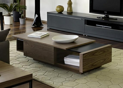 Tables basses modernes attrayantes pour le bois de la plaque de salon