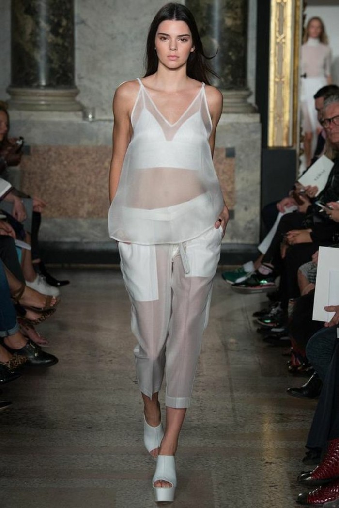 Muotitrendit läpinäkyvät mekot pants Top catwalk fashion