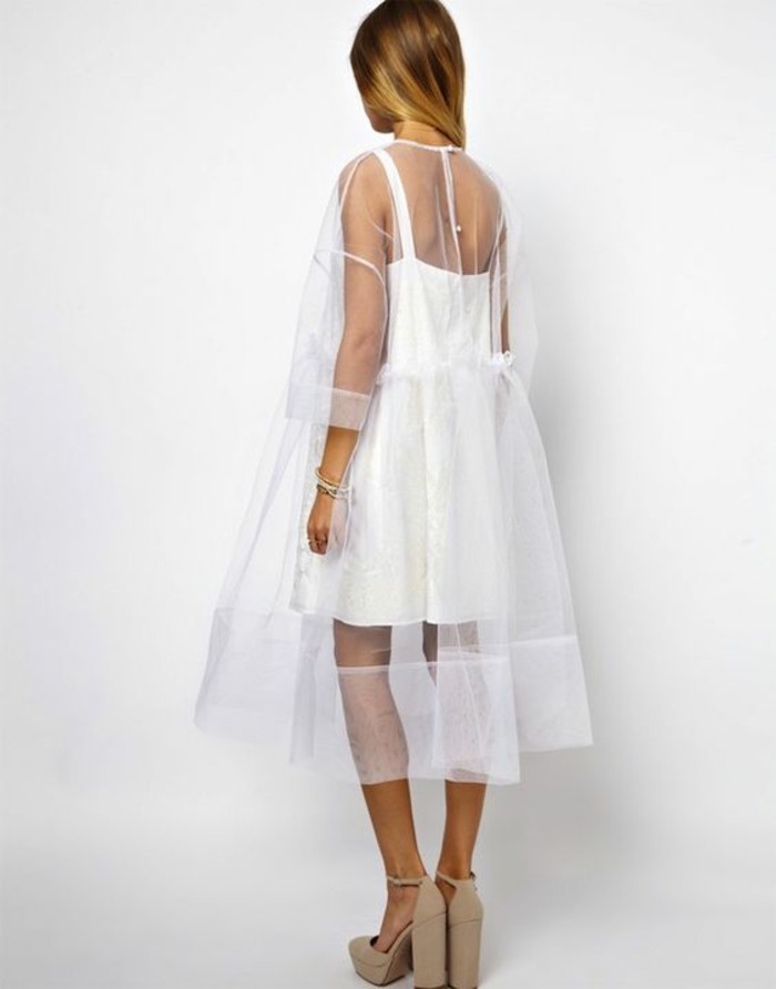 Mode transparente robe transparente overdress