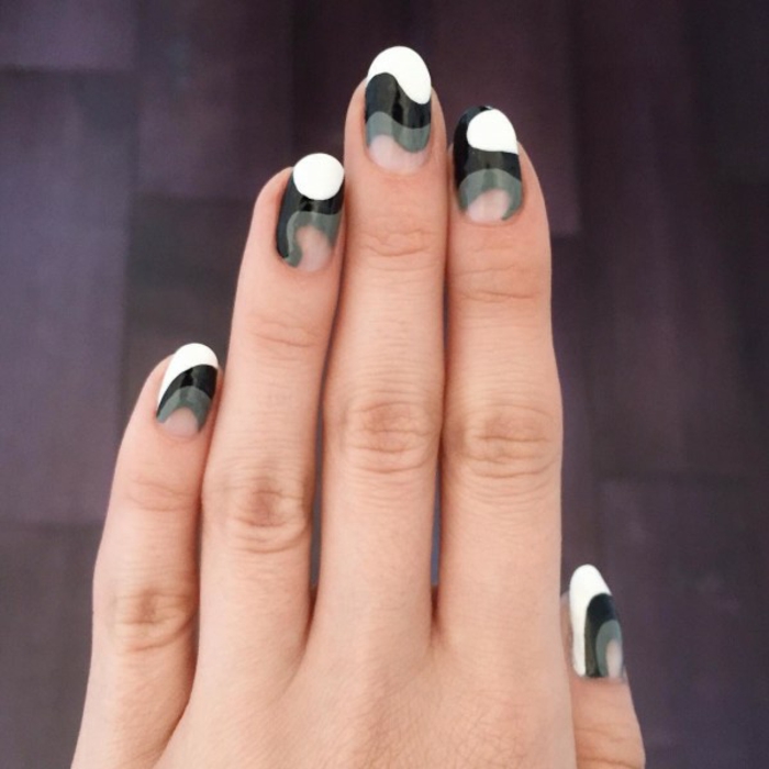 Nail art design tricolore modèle ongles tendances