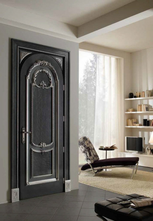 Нови идеи за интериорен дизайн за вратите на стаите черно сребро