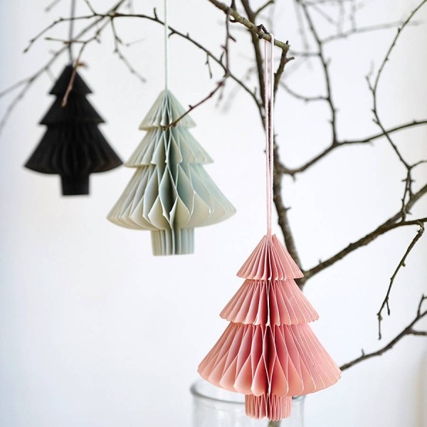Origami Juletræ figurer Jul håndværk med papir
