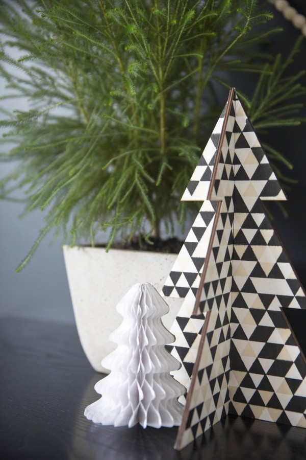 Origami Jul håndværk med papir Juletræ figurer