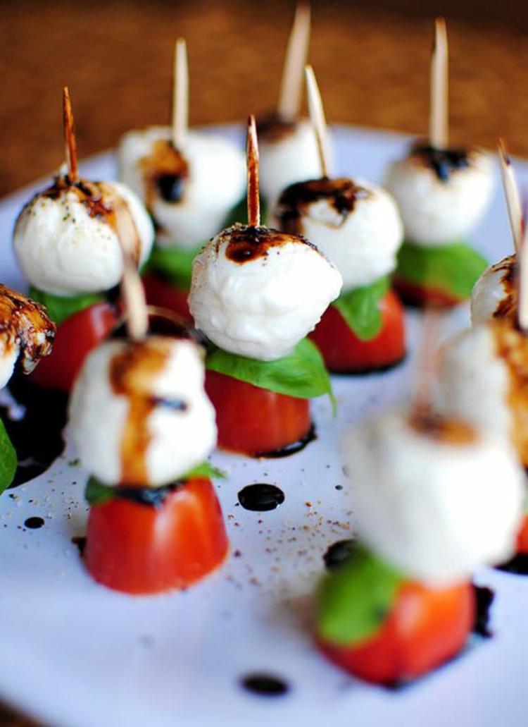 Party Oppskrifter Finger Food Cold Appetizers Mozzarella Tomat Basil
