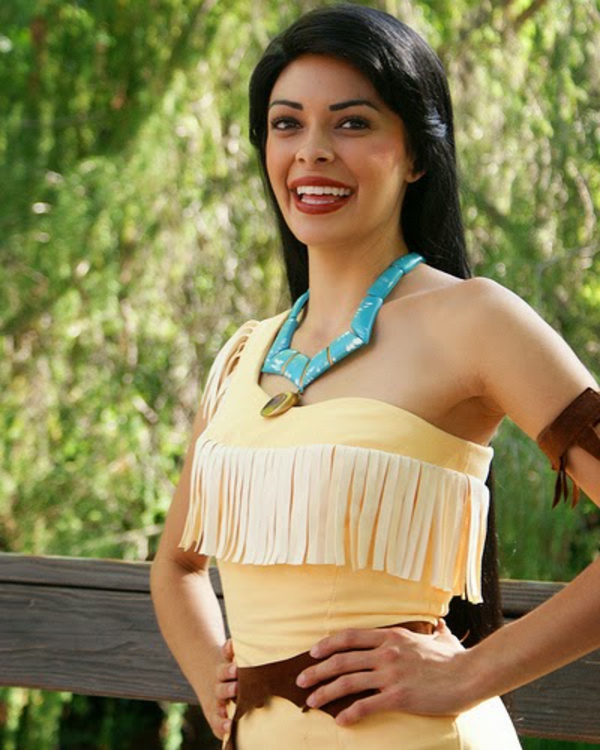Pocahontas kostume tegning stof mode