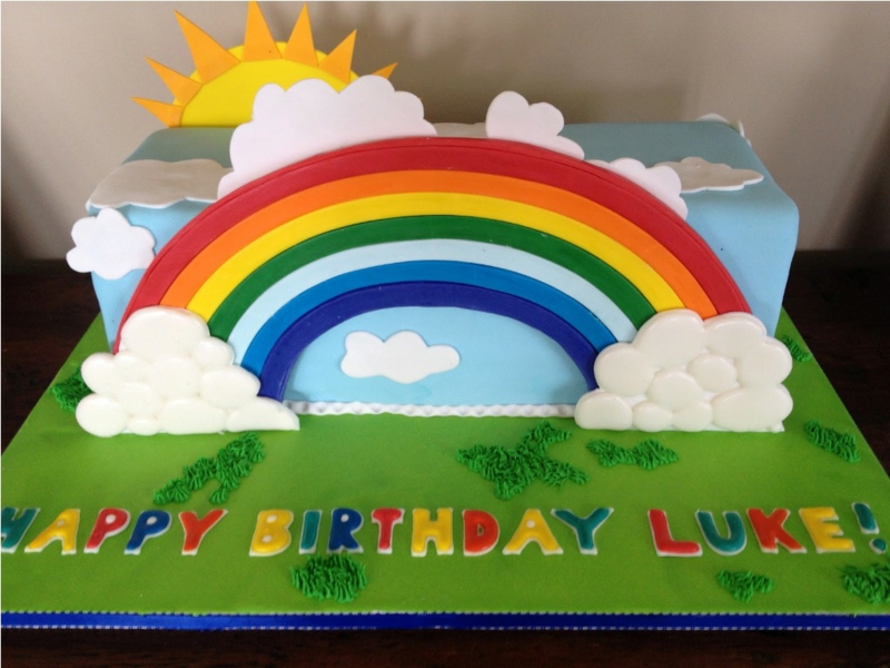 Rainbow Cake Pie Birthday Pie Billeder Cake Decoration
