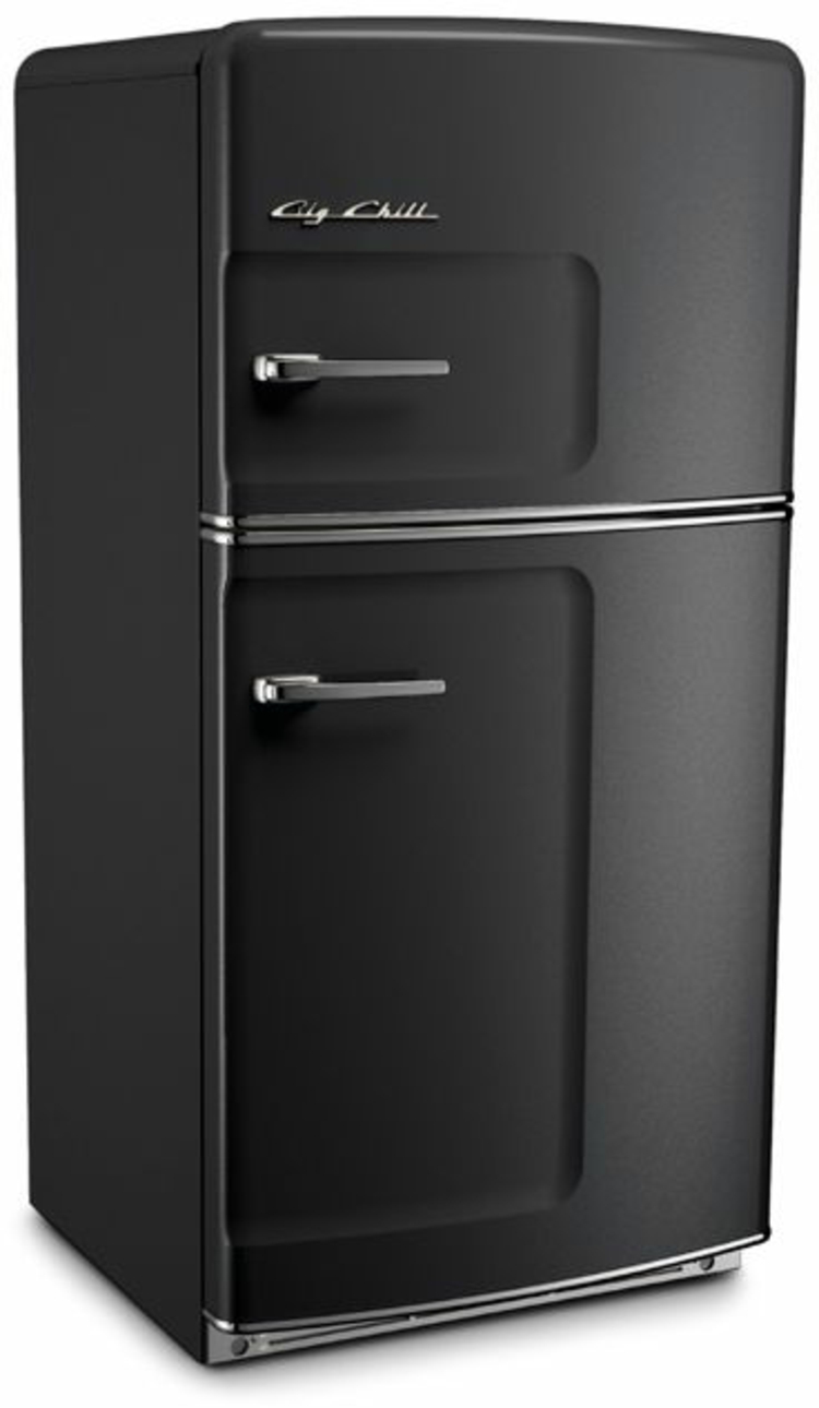 Retro køleskabe sort køkken design ideer