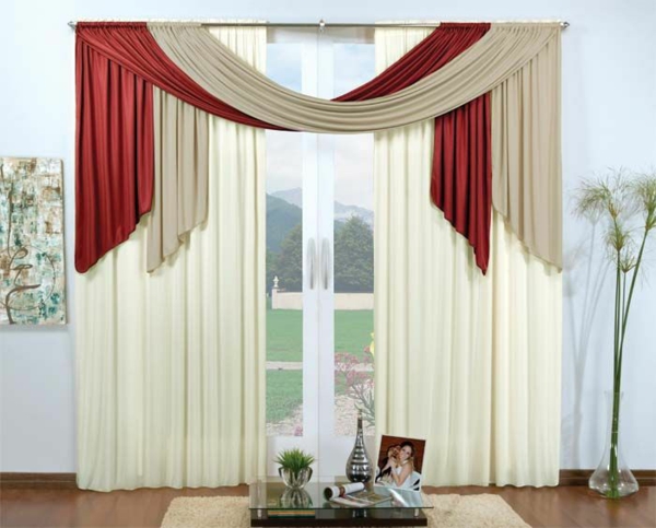 gardiner rollos røde gardiner vindue beige tørklæde