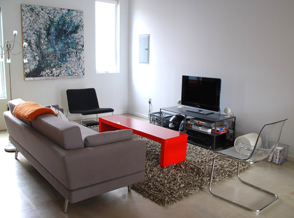 Raudoni baldai dizaino galimybės idėjos novatoriškas minkštas kilimas