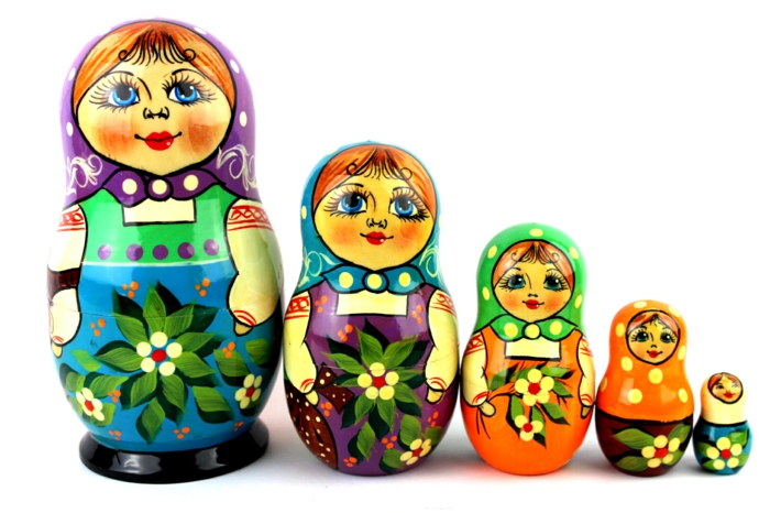 Rusų lėlės Rusijos matryoshka šeimos moterys rusas ūkininkas