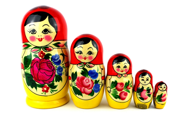 Russiske dukker russiske matryoshka familie kvinder russisk rød