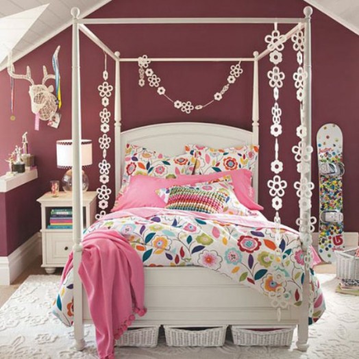 أفكار تصميم جميل فتاة الحضانة سرير رائع