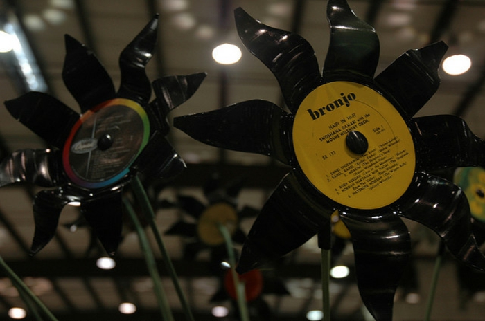 Vinyl rekord utforming ideer dekorative blomster diy prosjekter