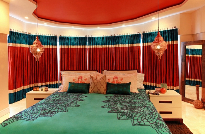 Dormitorio diseño rojo gasolina verde