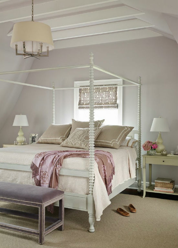 Bedroom ideas in Victorian style four poster bed
