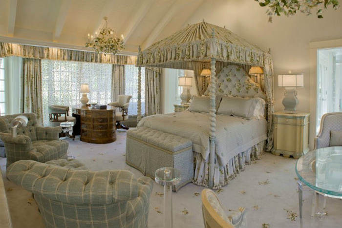 Bedroom furnished in Victorian style antique furniture