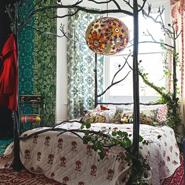 Soveværelse helt anlagt himmel seng plante