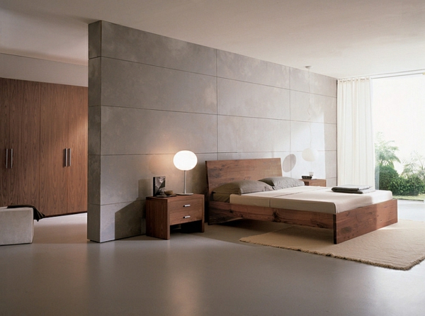 Makuuhuoneen minimalistinen toimittaa puuta massiivinen tukeva