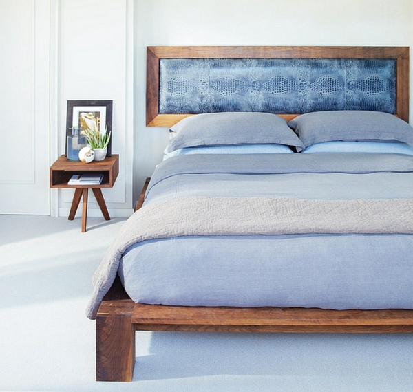 Dormitor minimalist decor rustic lemn