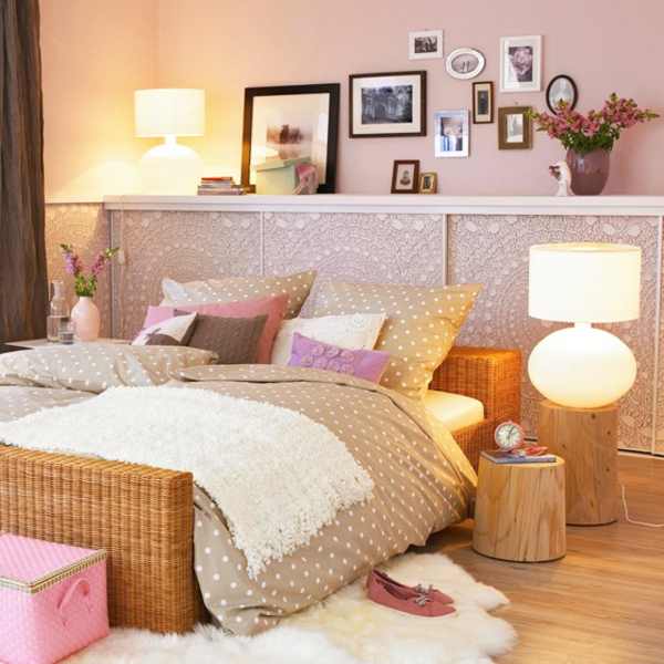 Спалня стена сладък мода рамка рамка рамка ратан