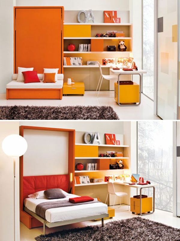 جدار السرير نفسه بناء البرتقال