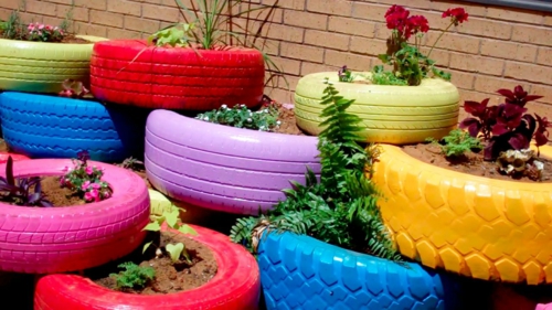 colorido jardín de plantas maduras decoración jardín de DIY diseño
