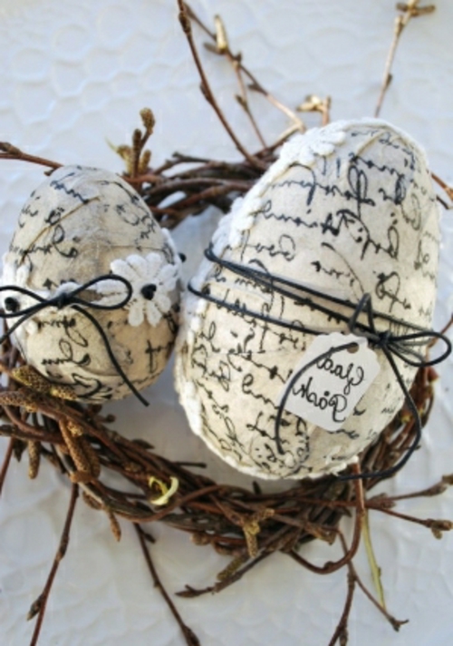 Napkin technique Easter eggs font bow