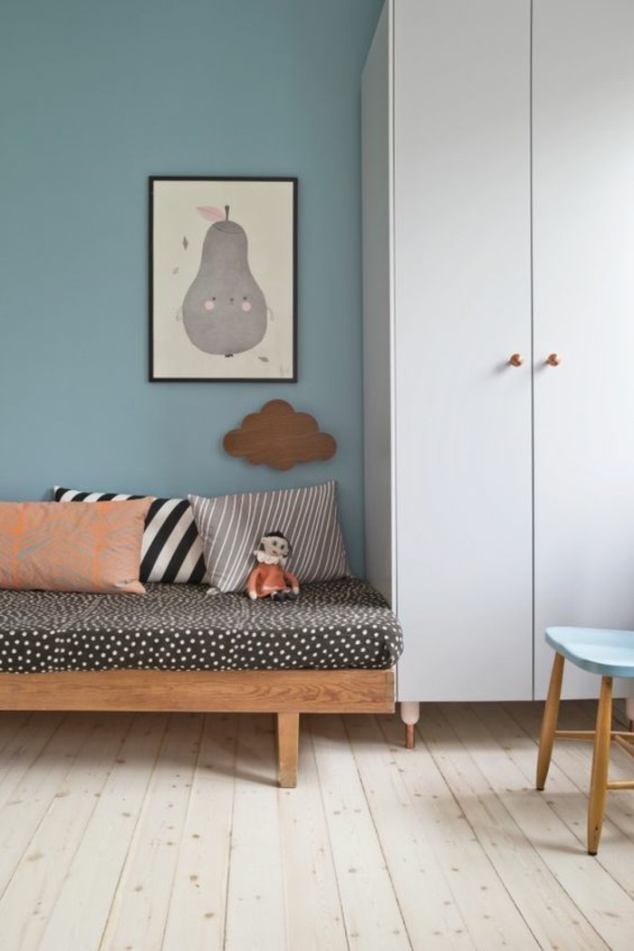 ספה משתלה עיצוב משתלה קיר צבע כחול